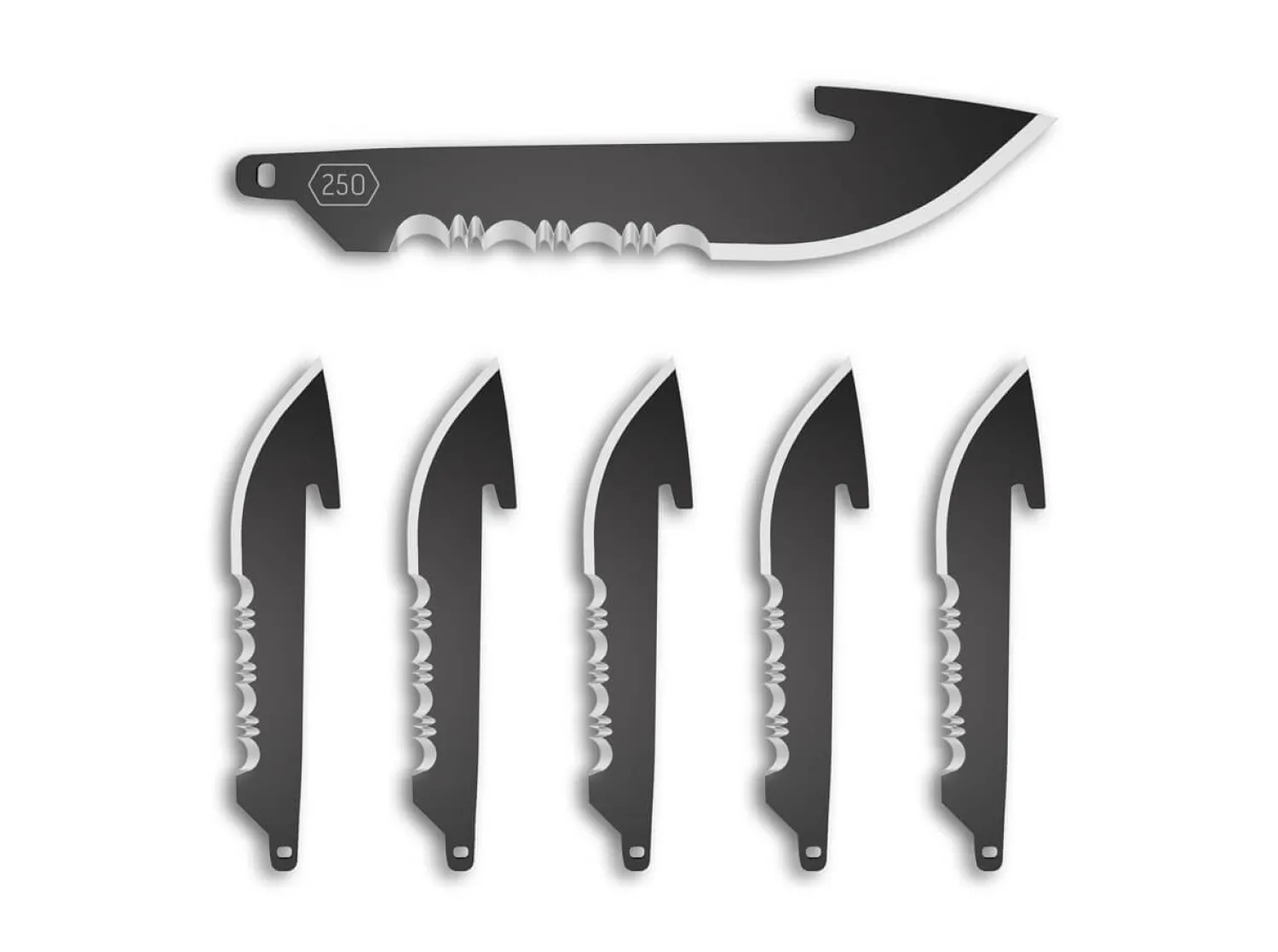 2.5" Serrated Drop Point Replacement Blades 6-Pack Black Oxide>Outdoor Edge Outlet