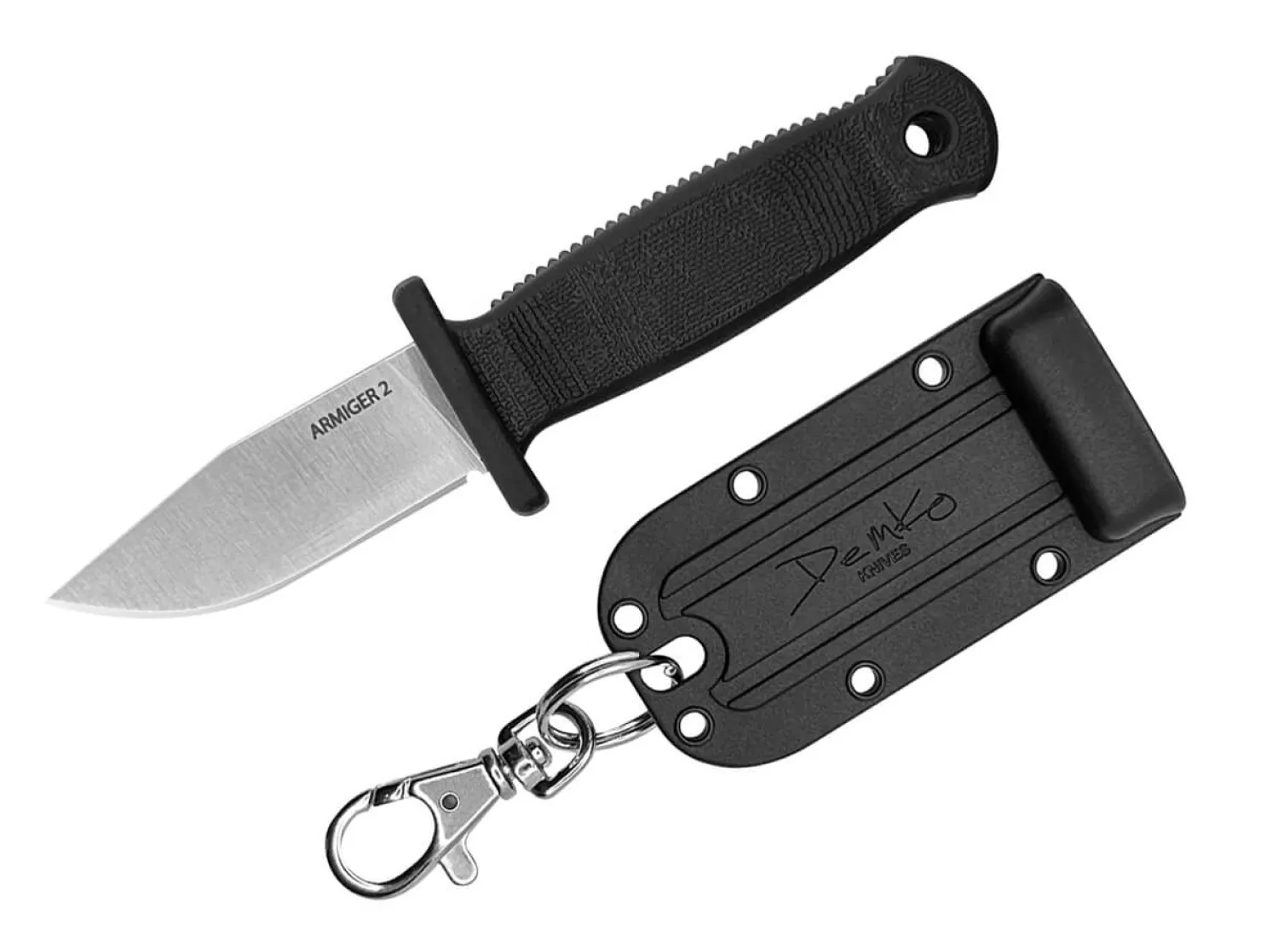 Armiger 2 Clip Point 4034SS TPR Black>Demko Knives Best