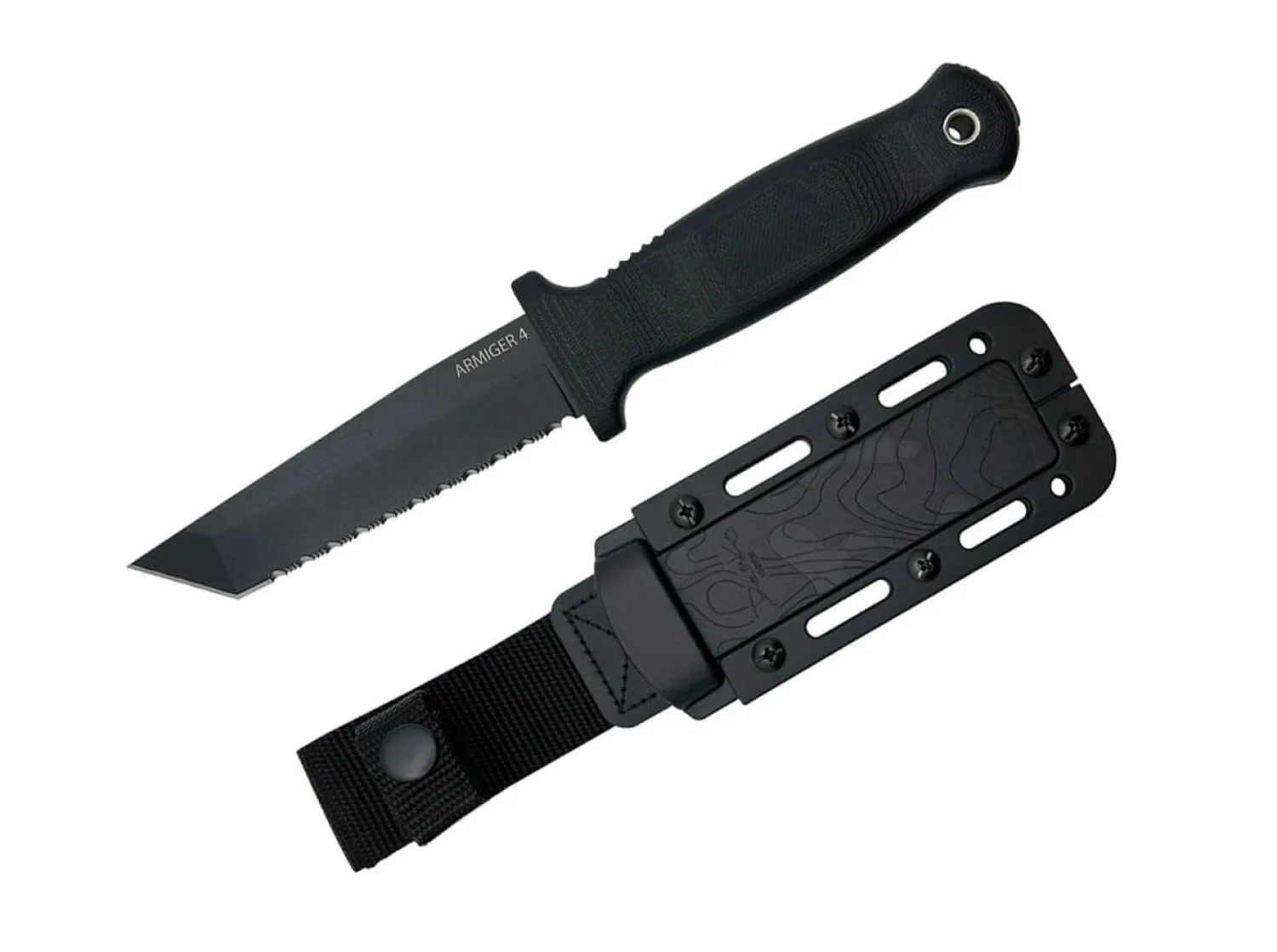 Armiger 4 Tanto Point 80CRV2 TPR Black Serrated>Demko Knives