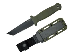Armiger 4 Tanto Point 80CRV2 TPR OD Green Serrated>Demko Knives