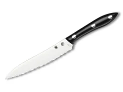 Chefmesser Black Corian Serrated>Spyderco Online