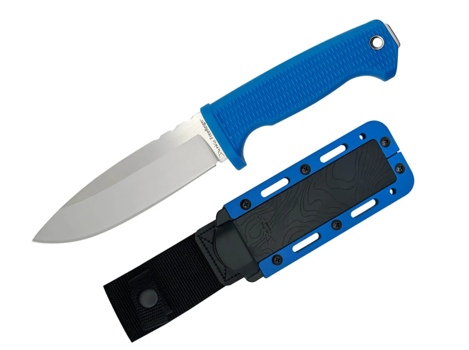 FreeReign Drop Point AUS10A Blue>Demko Knives Outlet