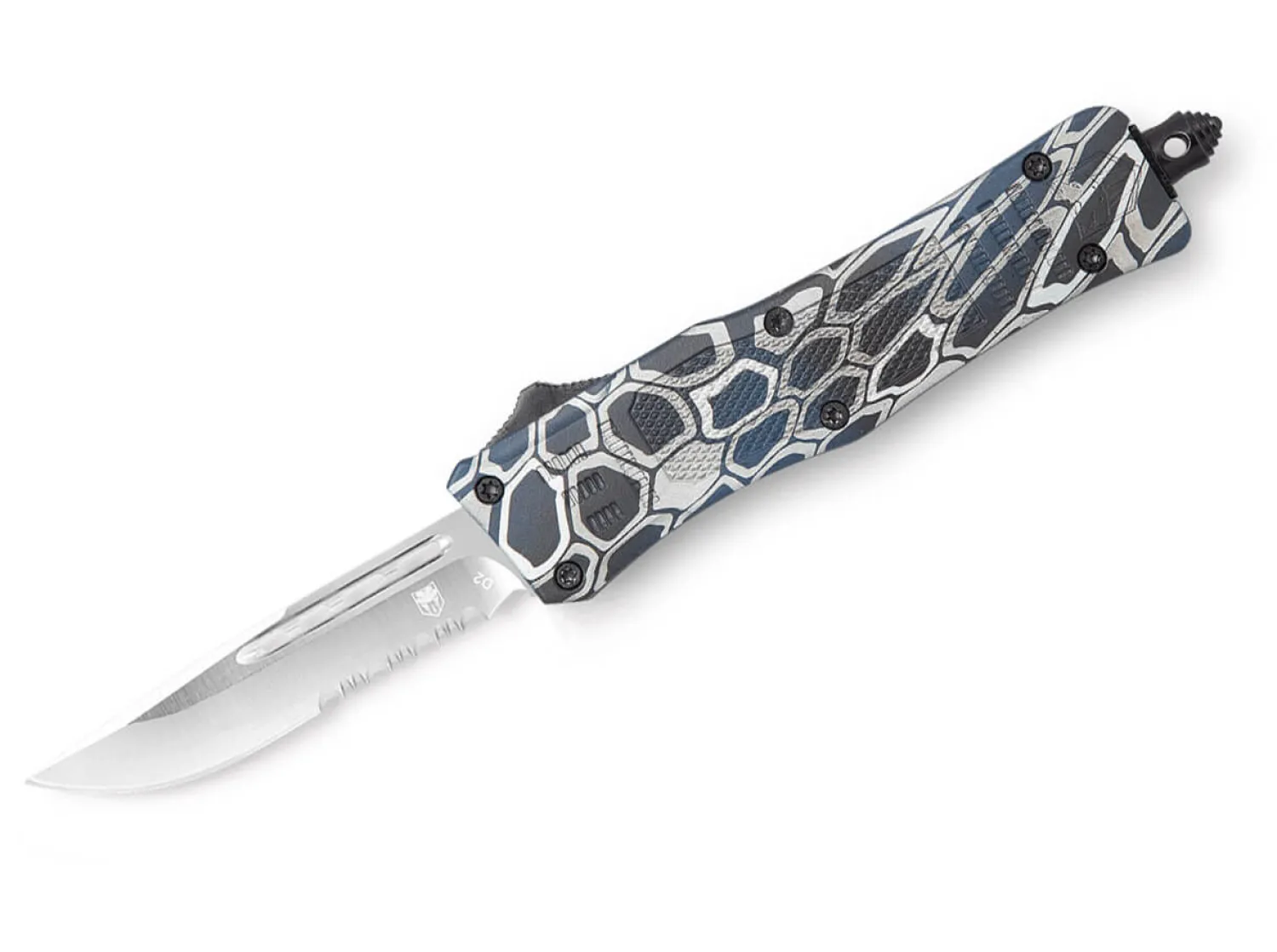 Medium CTK-1 Cerakote Blue Cobra Skin Drop Serrated>CobraTec New