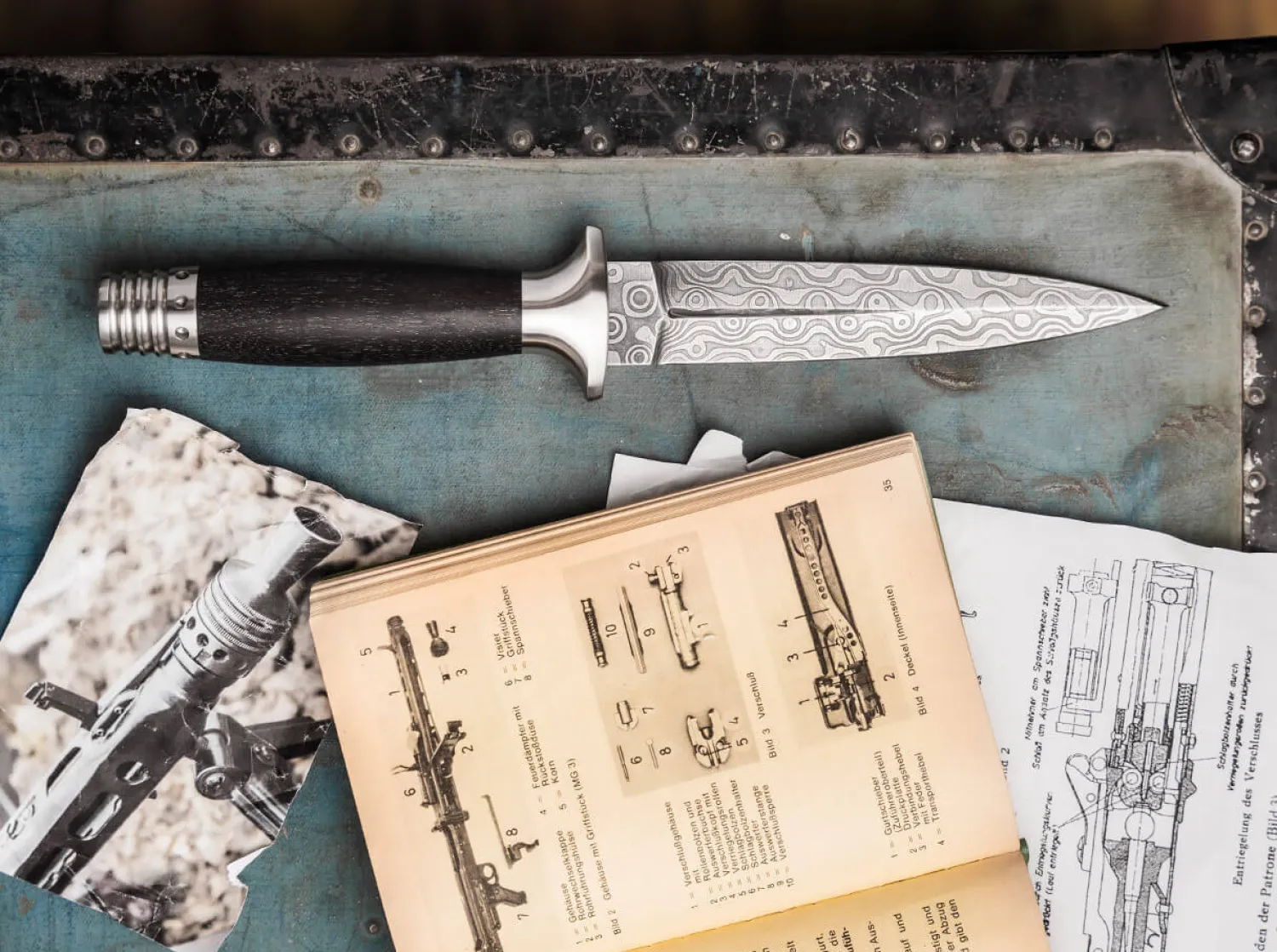 MG-42 Damast Dolch>Böker Manufaktur Solingen Clearance