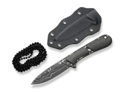 Mini Elementum Fixed Micarta Dark Green Damascus>CIVIVI Online