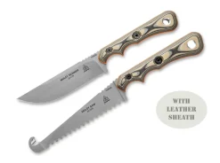 Muley Combo Leather Sheath Tan Black G10>TOPS Knives New