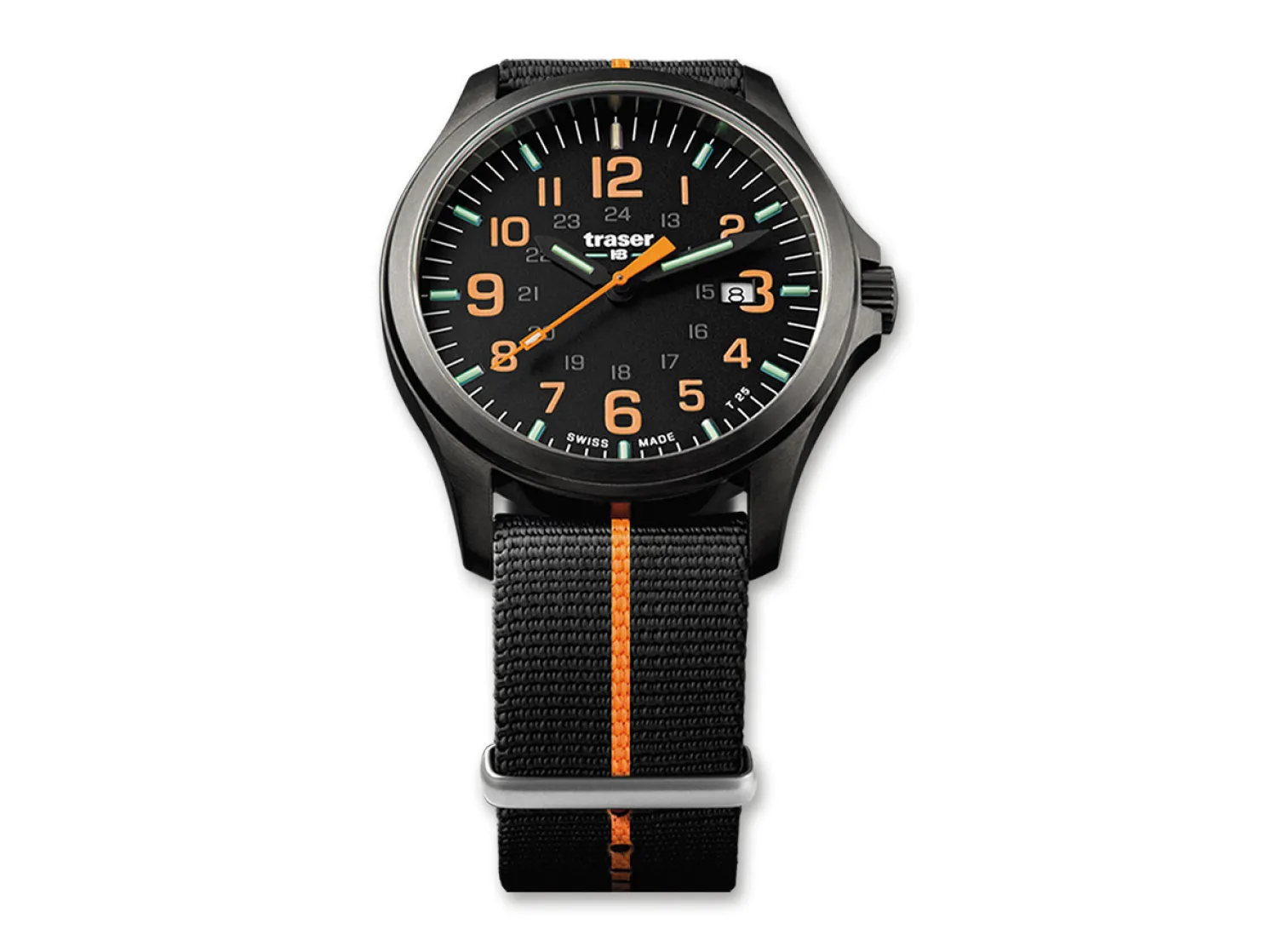 P67 Officer Pro Gunmetal Black & Orange Nato>Traser Discount