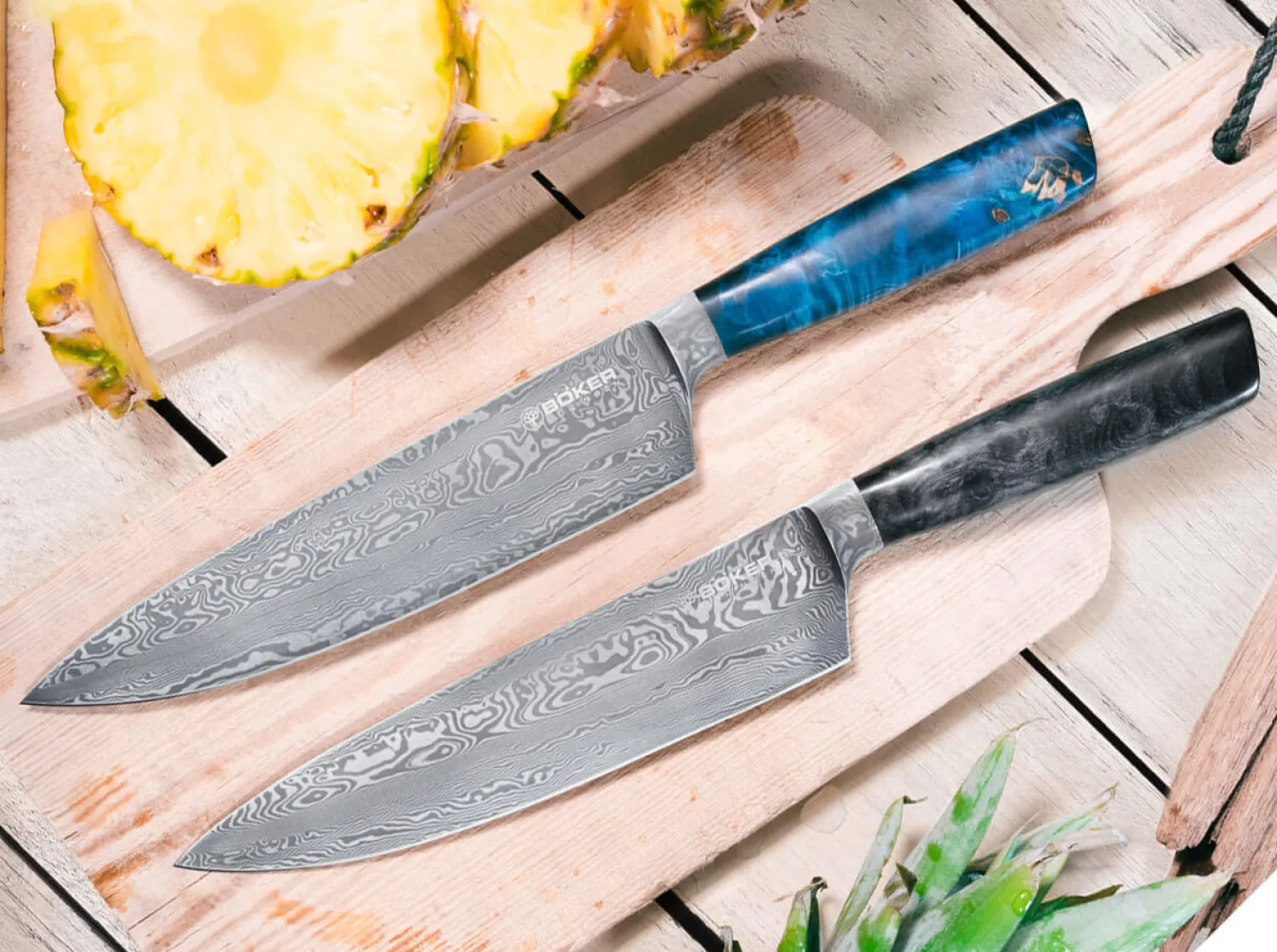 Riviera Damast Chefmesser>Böker Manufaktur Solingen New