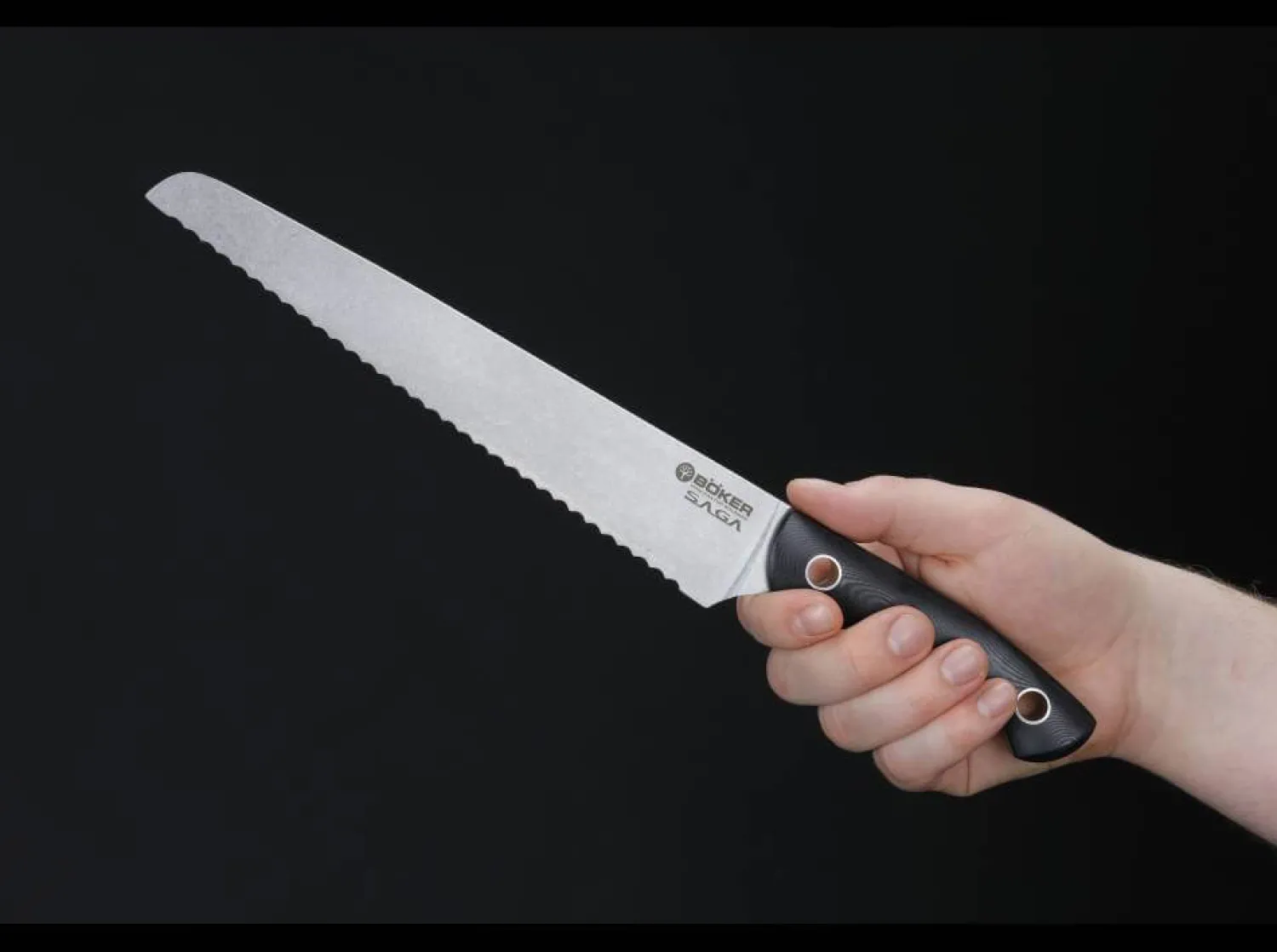Saga Brotmesser G10 Stonewash>Böker Manufaktur Solingen