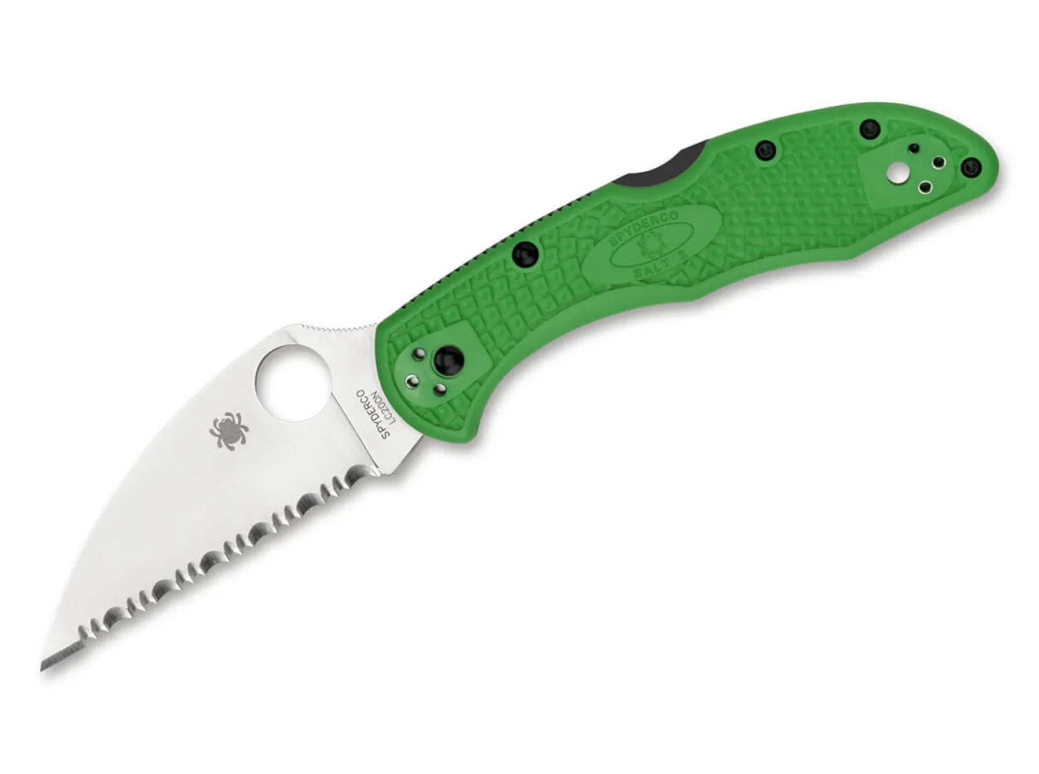Salt 2 Wharncliffe Serrated LC200N Green>Spyderco Best