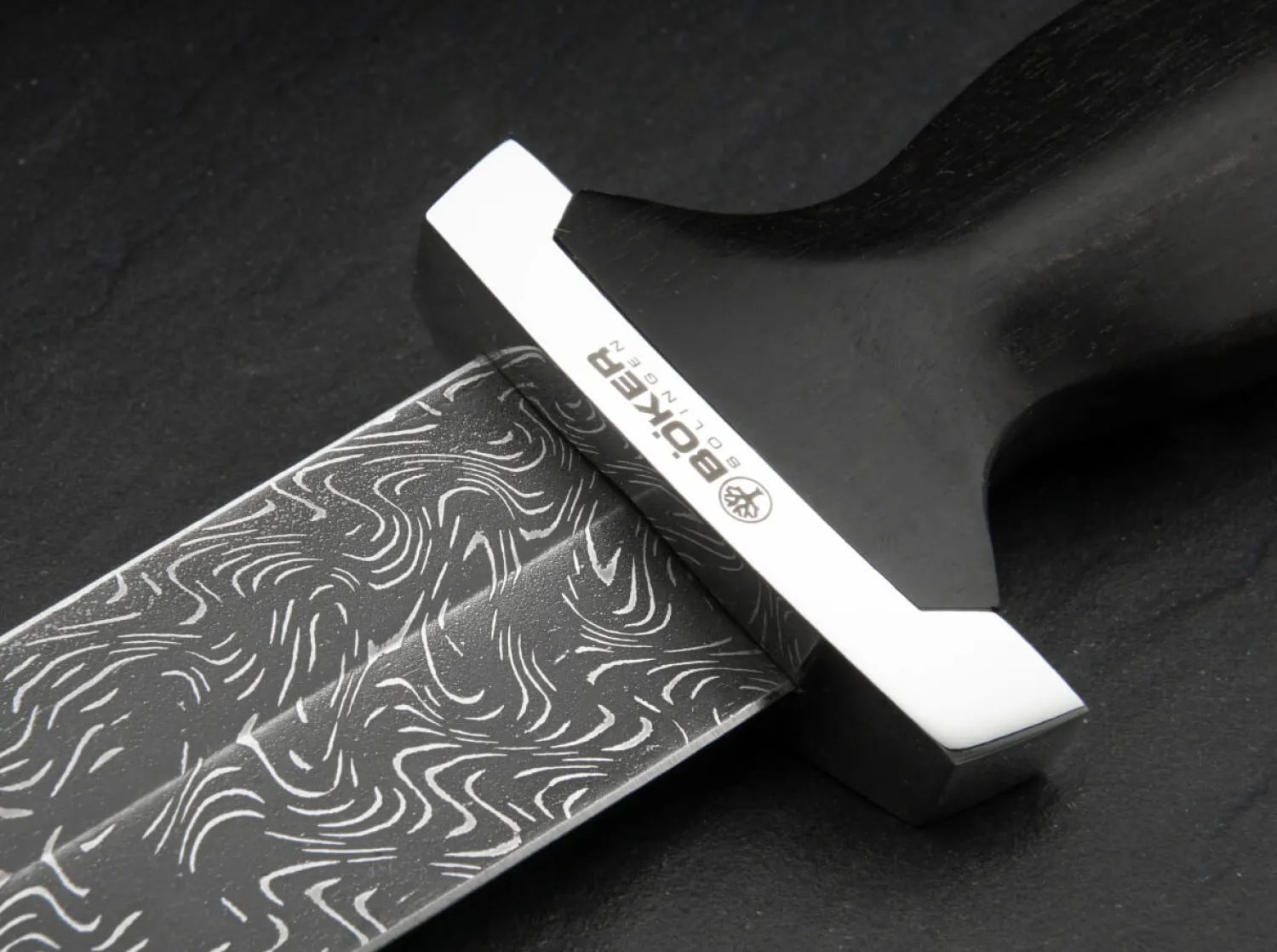 Schweizer Dolch Mosaikdamast>Böker Manufaktur Solingen Best