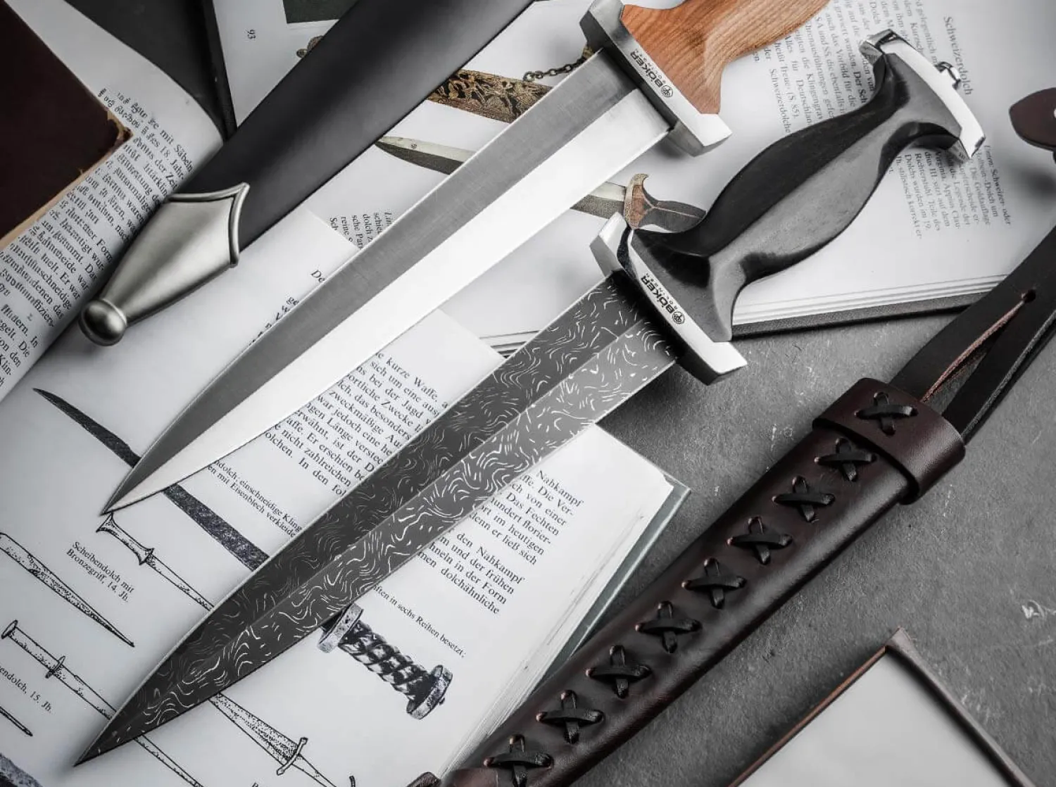 Schweizer Dolch Mosaikdamast>Böker Manufaktur Solingen Discount