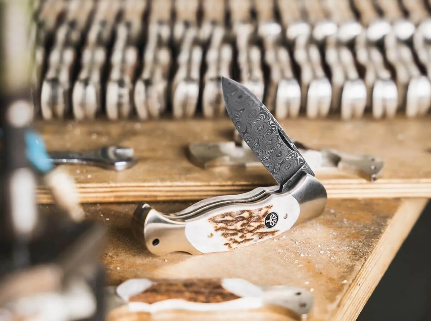 Scout Spearpoint Hirschhorn Damast>Böker Manufaktur Solingen Sale