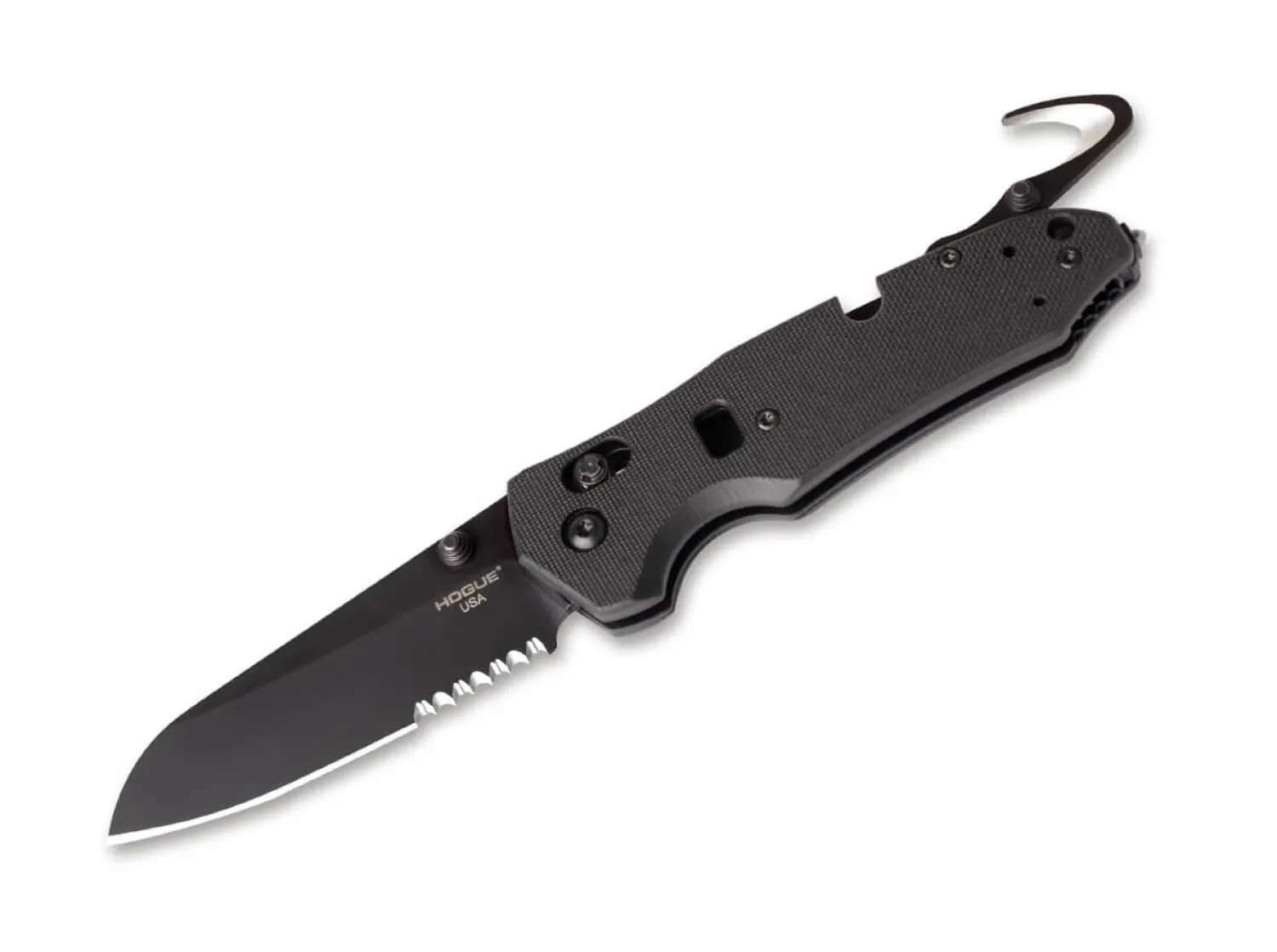 Trauma First Response Tool 3.4 G10 Solid Black Serrated>Hogue Discount