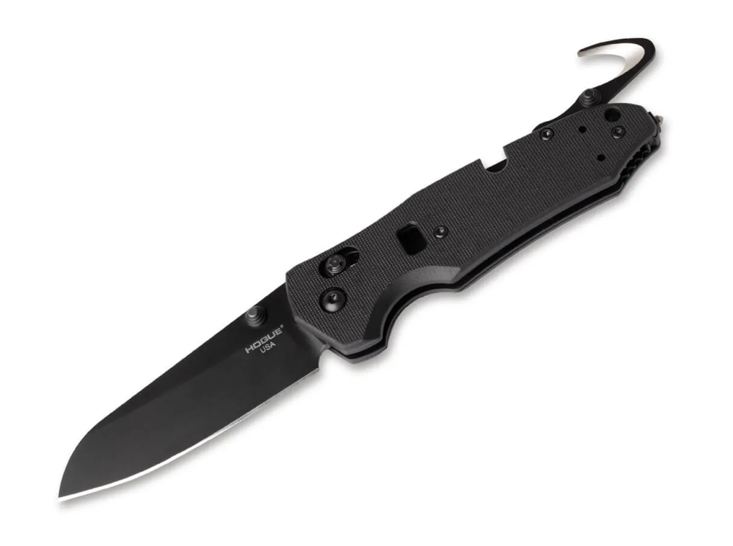 Trauma First Response Tool 3.4 G10 Solid Black Cerakote>Hogue Hot